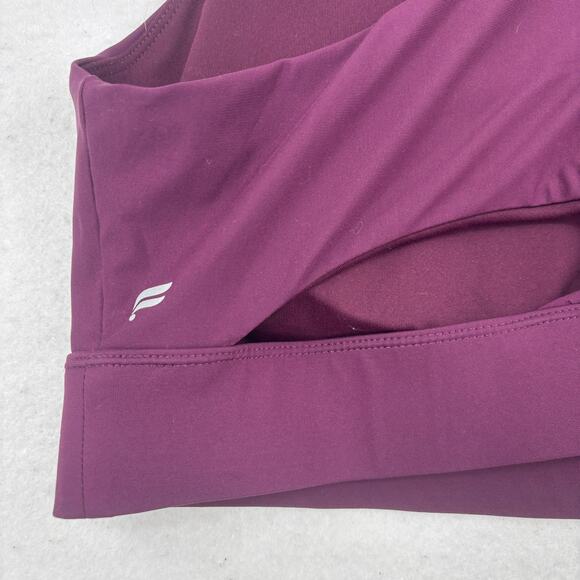 Fabletics Sports Bra Womens Size 2X Plum Purple Cross Back Cutout Athletic - Picture 2 of 5